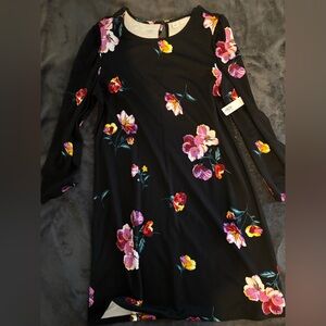 Old Navy Black Floral Midi Dress NWT